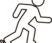 Coloriage Patineur sur glace en vecteur