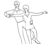 Coloriage Patineurs sport d'hiver