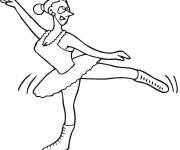 Coloriage Patineuse sur glace dr&ocirc;le