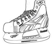 Coloriage Patins de hockey sur glace r&eacute;aliste