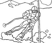 Coloriage Paysage de sport d hiver en Ligne