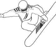 Coloriage Planche &agrave; neige sport d'hiver