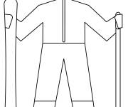 Coloriage Portrait d'un Skieur professionnel