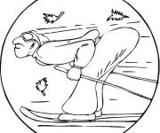 Coloriage Rapidit&eacute; &agrave; ski sue le th&egrave;me de sport d'hiver