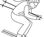 Coloriage Skieur en sport d'hiver