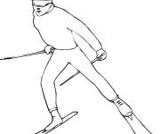 Coloriage Skieur puissant