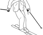 Coloriage Skieur sans fond d'&eacute;cran