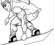Coloriage Snowboardeur très fort