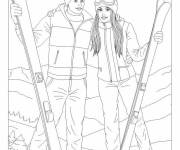 Coloriage Sport d'hiver &agrave; se profiter pour adulte