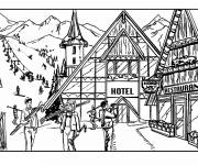 Coloriage Sport d'hiver Piste de ski