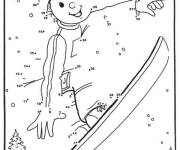 Coloriage Sport d'hiver point par point