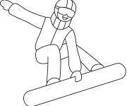 Coloriage Sport d'hiver Snowboardeur
