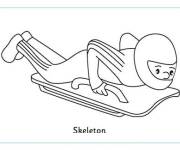 Coloriage et dessins gratuit Sport d'hiver Tra&icirc;neau &agrave; squelettes à imprimer