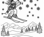 Coloriage Sport de ski freestyle