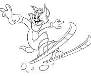 Coloriage Tom fait du Ski
