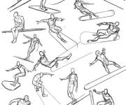 Coloriage Tous les sport d'hiver au crayon