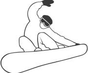 Coloriage Un athl&egrave;te sur un snowboard
