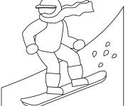 Coloriage Un Snowboardeur bien &eacute;quip&eacute;