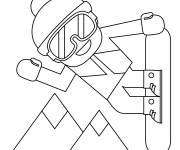Coloriage Un Snowboardeur de dessin animé