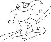 Coloriage Un Snowboardeur en comp&eacute;tition