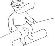 Coloriage Un Snowboardeur mignon fait du sport d'hiver