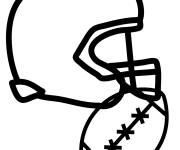 Coloriage Casque et balle du Super Bowl