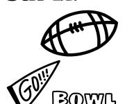 Coloriage Casque et balle du Super Bowl imprimable