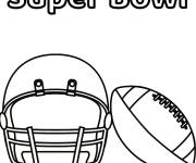 Coloriage Casque et ballon Super Bowl