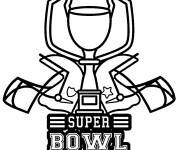 Coloriage Coupe de Super Bowl e noir