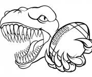 Coloriage Dinosaure et ballon de football