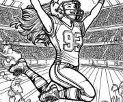 Coloriage Femme joueur de Super Bowl