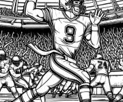Coloriage Illustration joueur de Super Bowl
