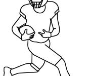 Coloriage Joueur de football am&eacute;ricain du Super Bowl avec un ballon