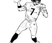 Coloriage Joueur de football r&eacute;aliste Super Bowl