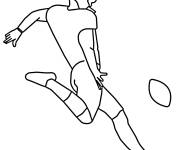 Coloriage Joueur de Super Bowl am&eacute;ricain botte le ballon