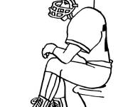 Coloriage Joueur de Super Bowl assis