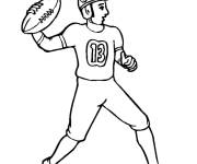 Coloriage Joueur de Super Bowl avec le ballon