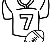 Coloriage Maillot du Super Bowl n&deg; 7 avec ballon
