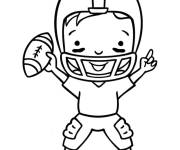 Coloriage Petit enfant en tenu de Super Bowl