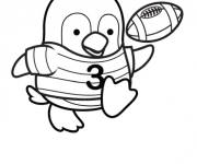 Coloriage Pingouin joue &agrave; la Super Bowl