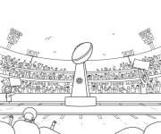 Coloriage Stade plein des fans de Super Bowl