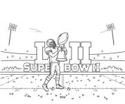 Coloriage Super Bowl et le joueur qui l&egrave;ve le troph&eacute;e