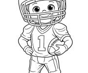 Coloriage Super Bowl Joueur de football mignon