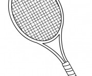 Coloriage Badminton Raquette noire