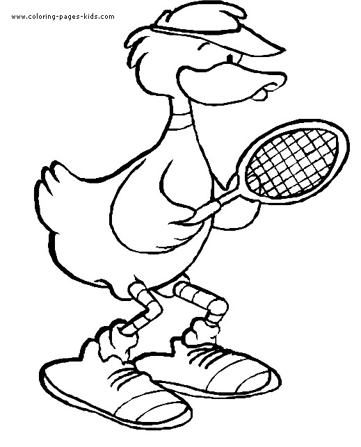 Coloriage et dessins gratuits Canard joue au Tennis à imprimer