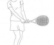 Coloriage Fille joue au Tennis
