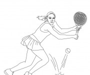 Coloriage Fille joueur Professionnel de Tennis