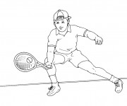 Coloriage Joueur de Tennis en couleur