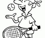 Coloriage et dessins gratuit Joueur de Tennis en Ligne à imprimer