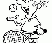 Coloriage Joueur de Tennis en Ligne